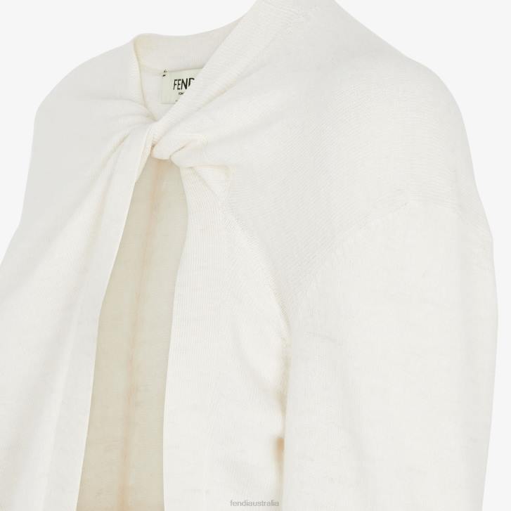 Women Apparel Fendi HP0B924 Wool Cardigan White