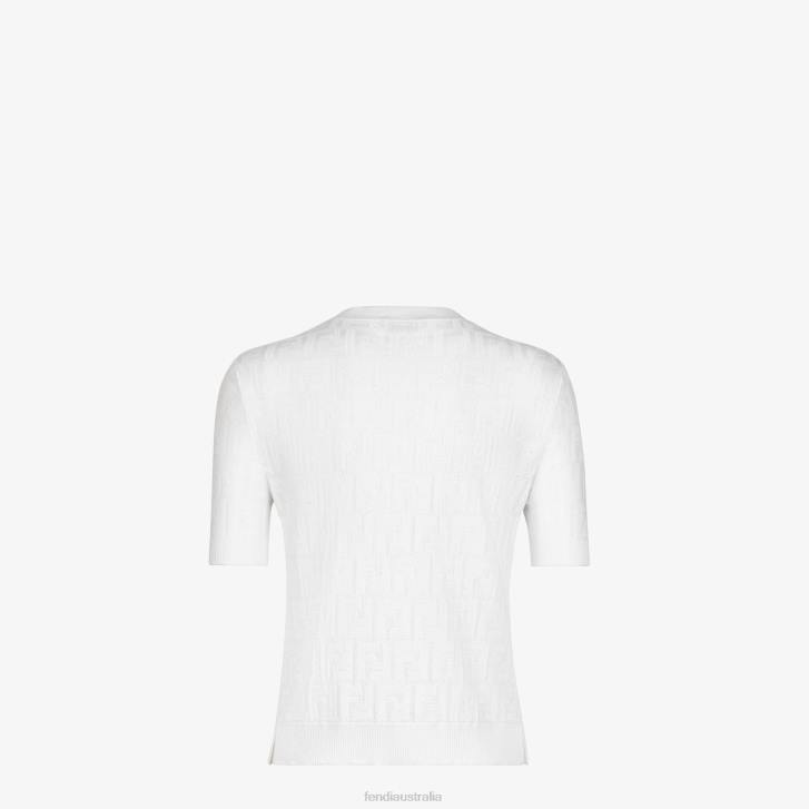 Women Apparel Fendi HP0B992 Viscose And Cotton Sweater White