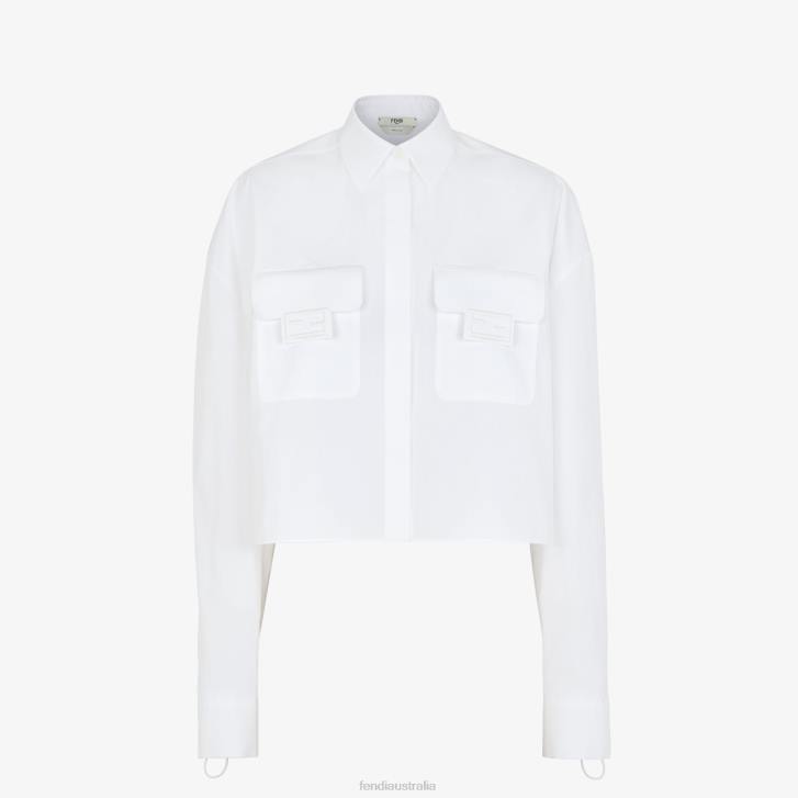 Women Apparel Fendi HP0B1016 Poplin Shirt White