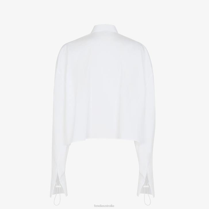 Women Apparel Fendi HP0B1016 Poplin Shirt White