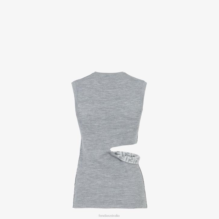 Women Apparel Fendi HP0B1100 Wool Top Gray