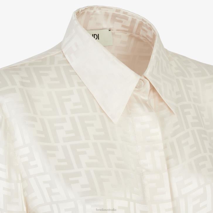 Women Apparel Fendi HP0B922 FF Silk Shirt White