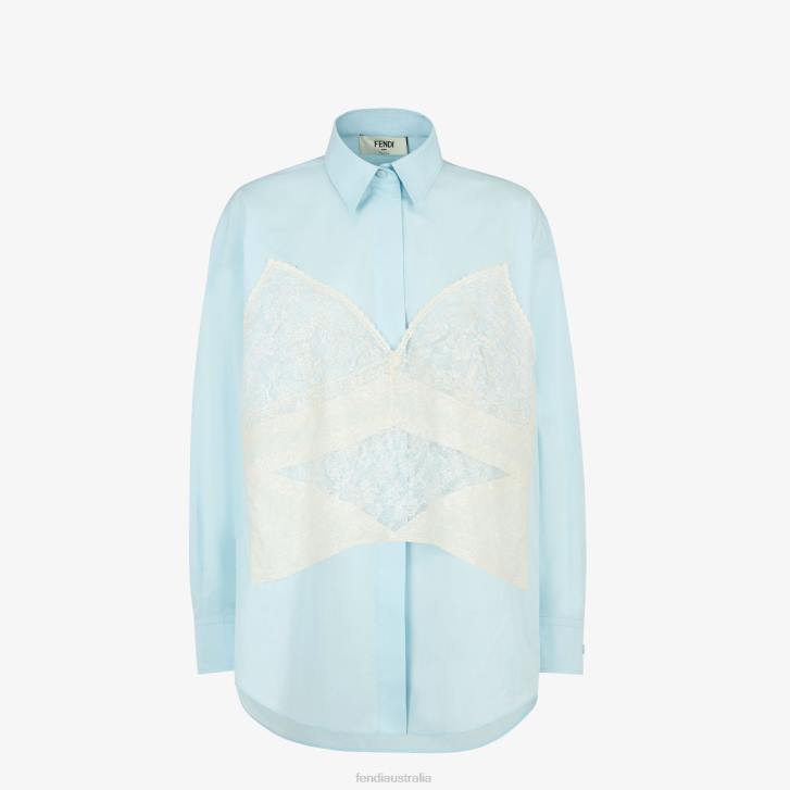 Women Apparel Fendi HP0B966 Cotton Shirt Light blue