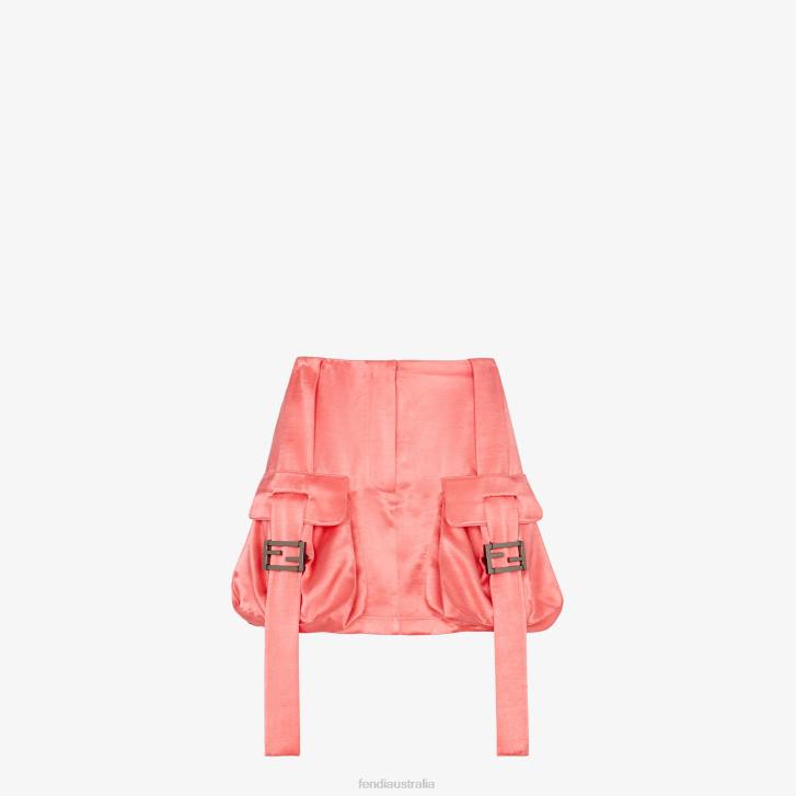 Women Apparel Fendi HP0B1026 Satin Skirt Pink