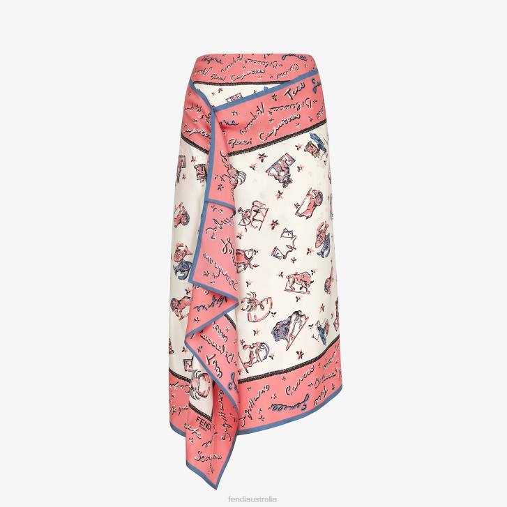 Women Apparel Fendi HP0B1031 Silk Skirt Pink