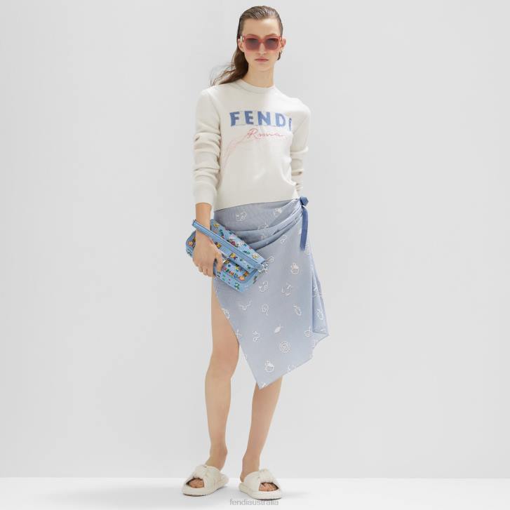 Women Apparel Fendi HP0B1046 Cotton Skirt Light blue