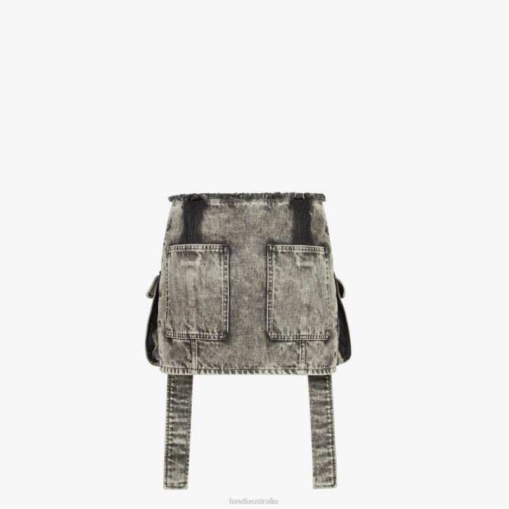 Women Apparel Fendi HP0B1061 Denim Skirt Black