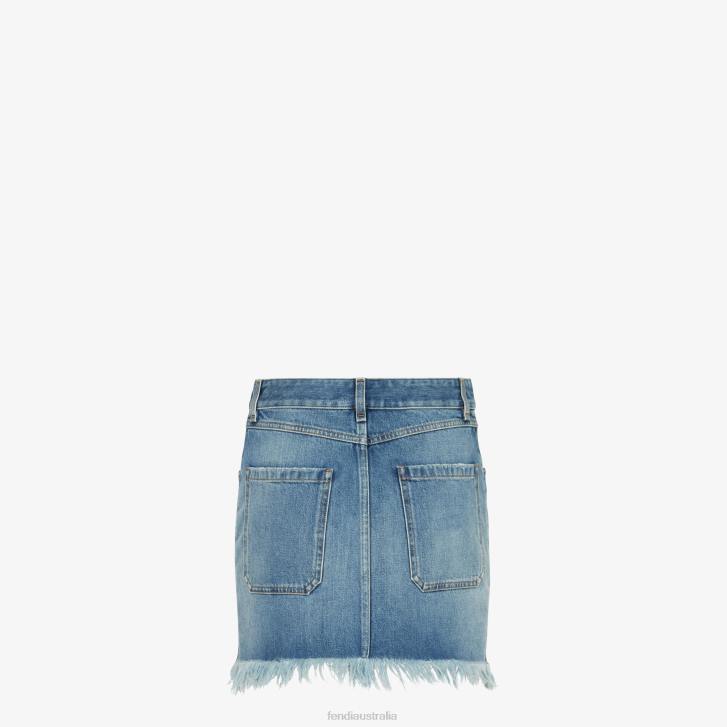 Women Apparel Fendi HP0B1093 Denim Skirt Blue