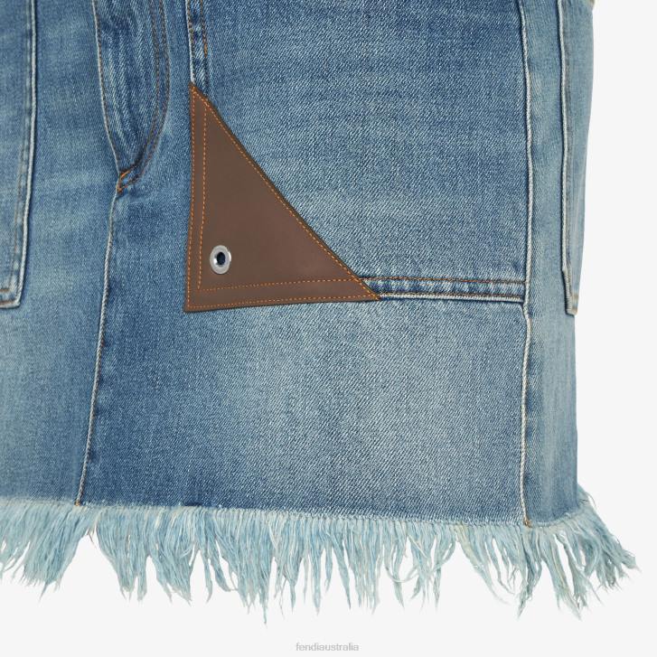 Women Apparel Fendi HP0B1093 Denim Skirt Blue