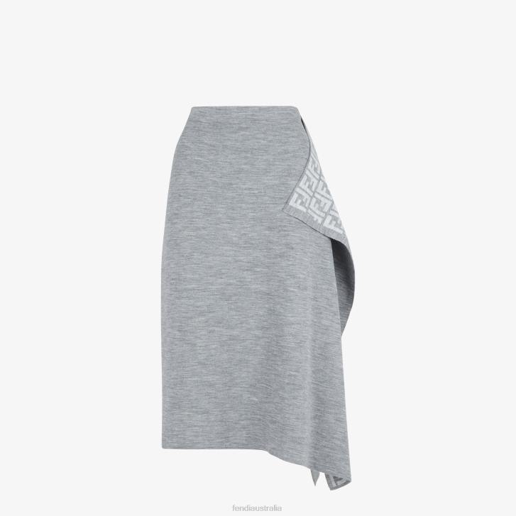 Women Apparel Fendi HP0B1101 Wool Skirt Gray