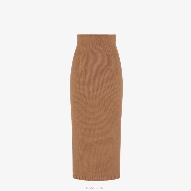 Women Apparel Fendi HP0B1107 Cashmere Skirt Brown