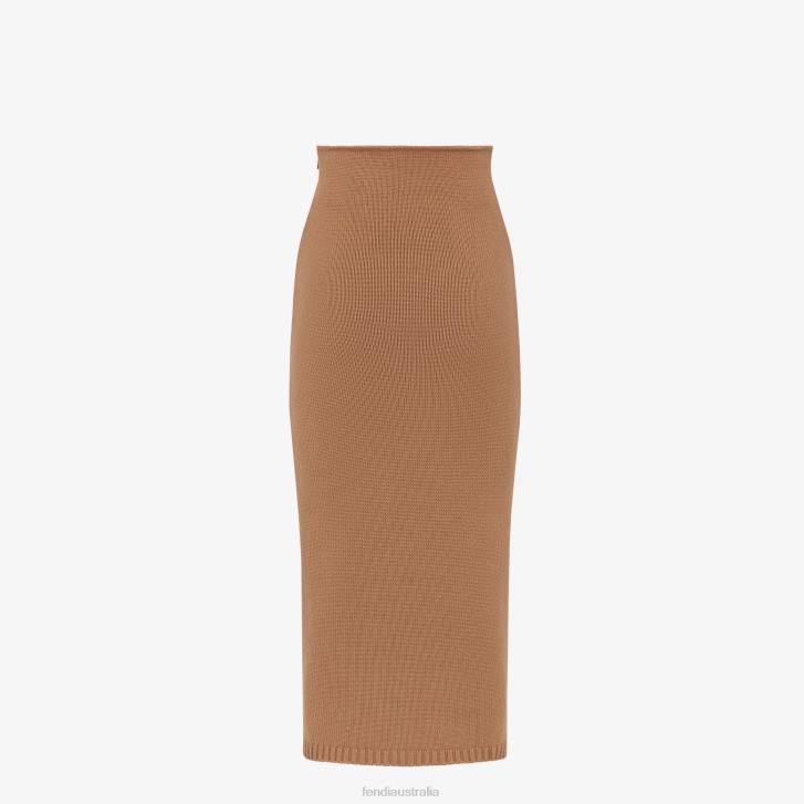 Women Apparel Fendi HP0B1107 Cashmere Skirt Brown