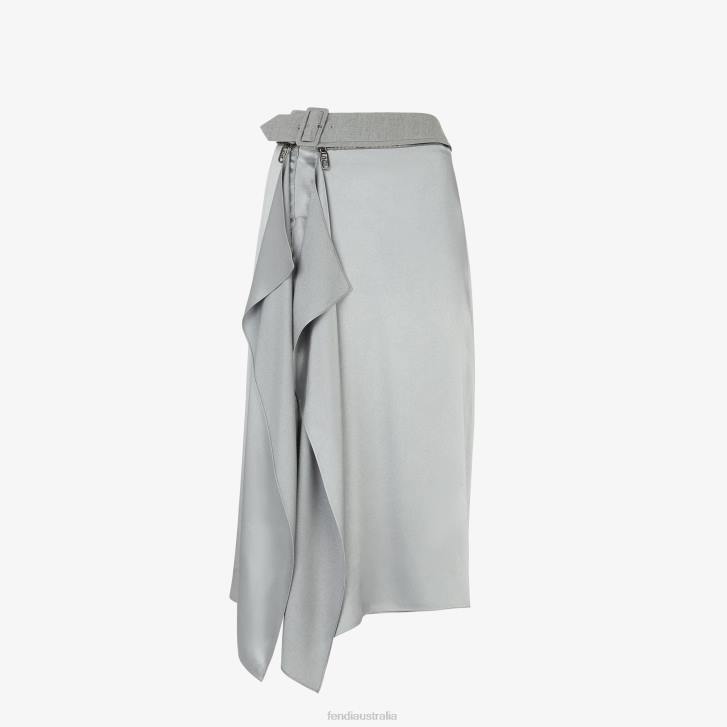 Women Apparel Fendi HP0B1143 Satin Skirt Gray