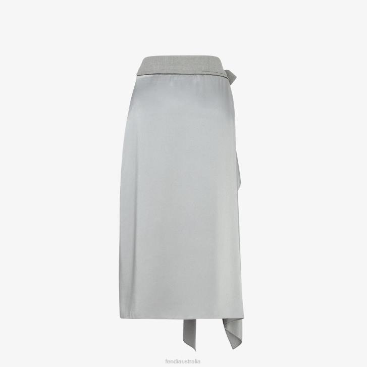 Women Apparel Fendi HP0B1143 Satin Skirt Gray