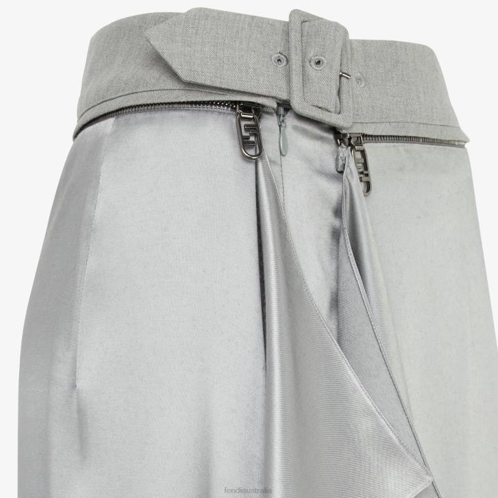 Women Apparel Fendi HP0B1143 Satin Skirt Gray