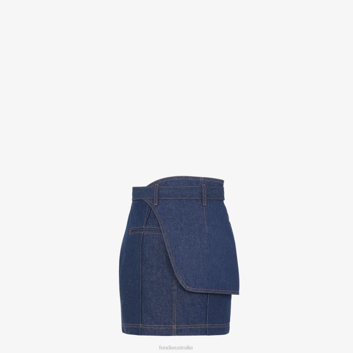 Women Apparel Fendi HP0B1198 Denim Skirt Blue