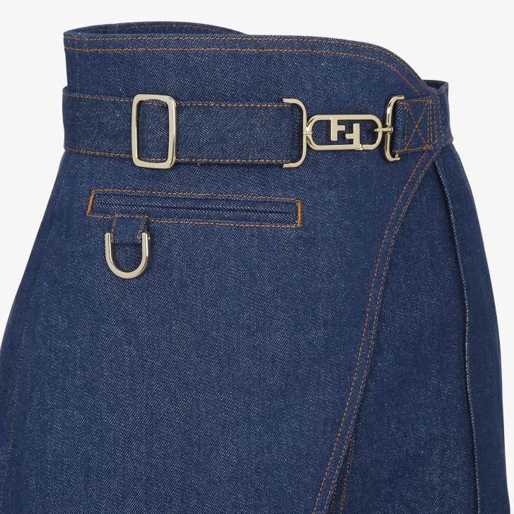 Women Apparel Fendi HP0B1198 Denim Skirt Blue