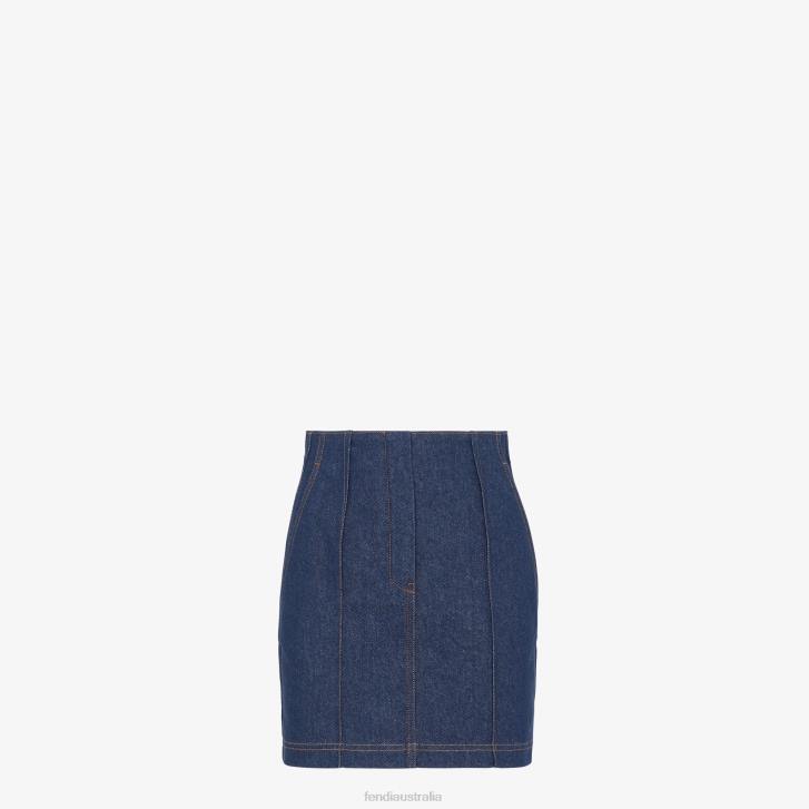 Women Apparel Fendi HP0B1198 Denim Skirt Blue