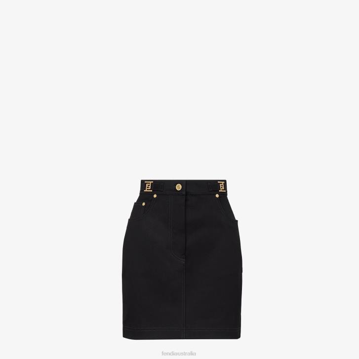 Women Apparel Fendi HP0B1257 Denim Skirt Black