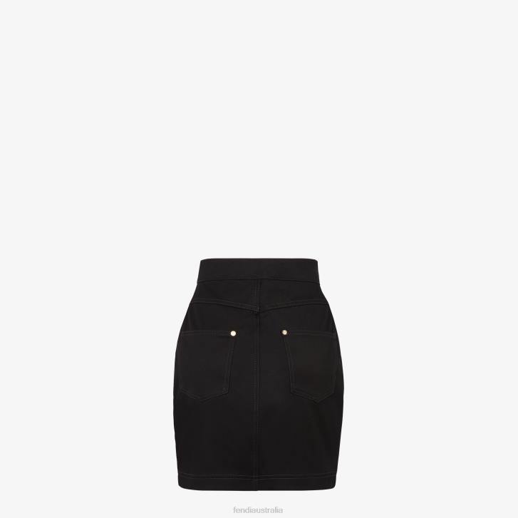 Women Apparel Fendi HP0B1257 Denim Skirt Black