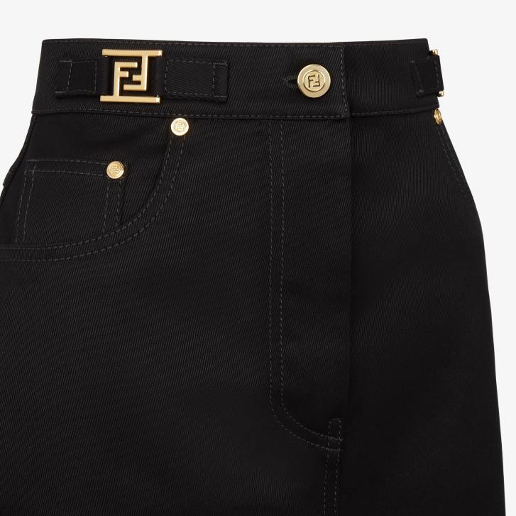 Women Apparel Fendi HP0B1257 Denim Skirt Black