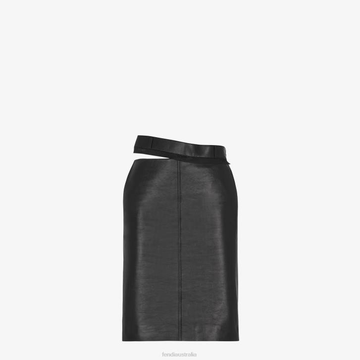 Women Apparel Fendi HP0B926 Leather Skirt Black