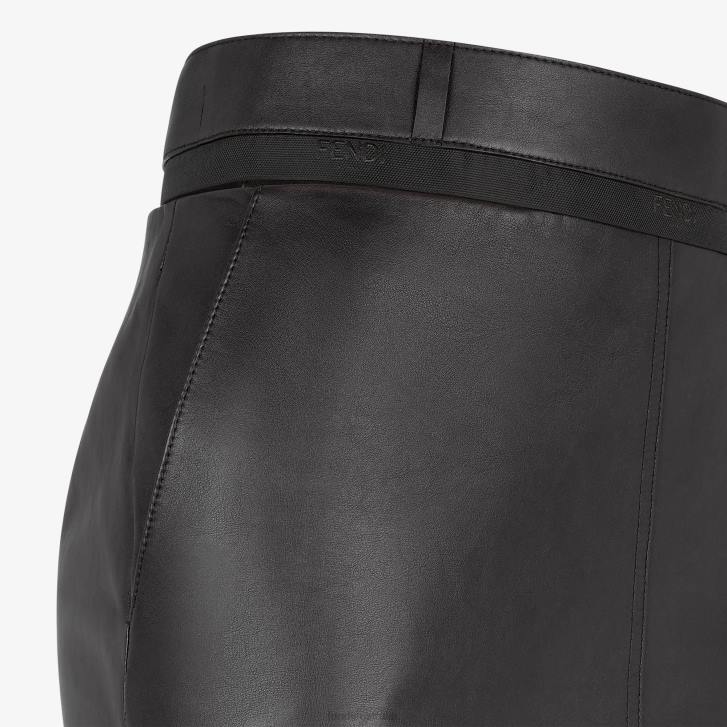 Women Apparel Fendi HP0B926 Leather Skirt Black