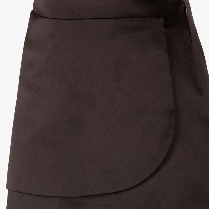 Women Apparel Fendi HP0B935 Duchess Satin Skirt Brown