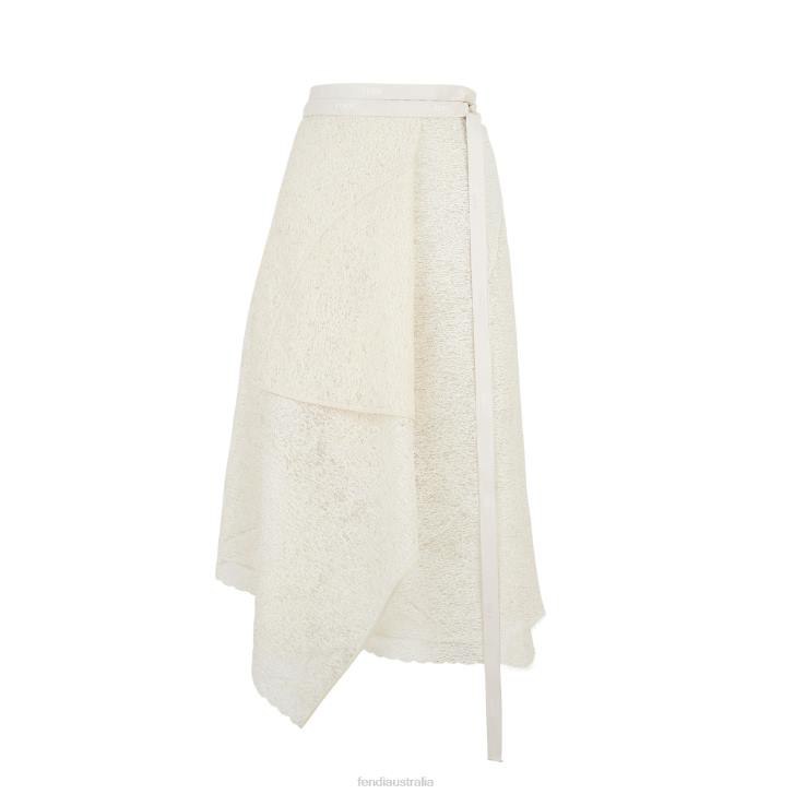 Women Apparel Fendi HP0B942 Lace Skirt White