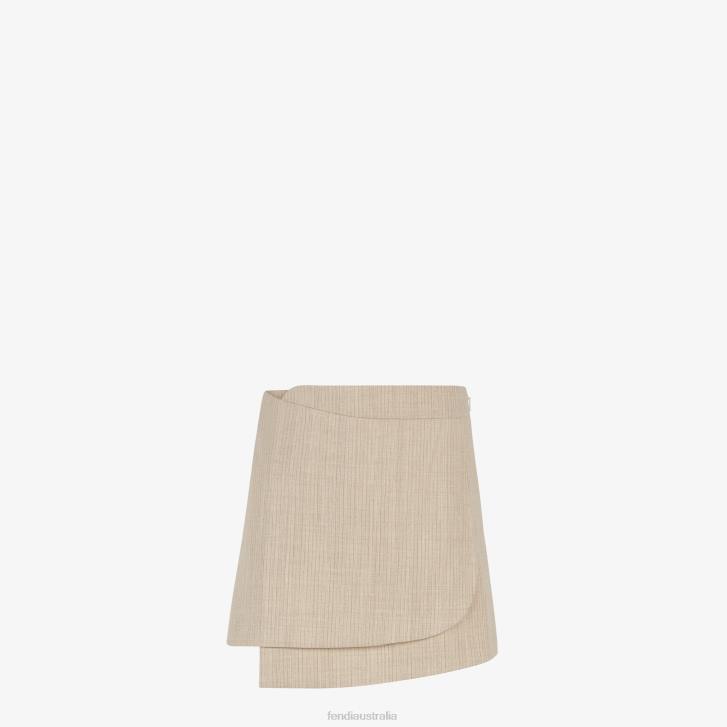 Women Apparel Fendi HP0B951 Flannel Skirt Beige