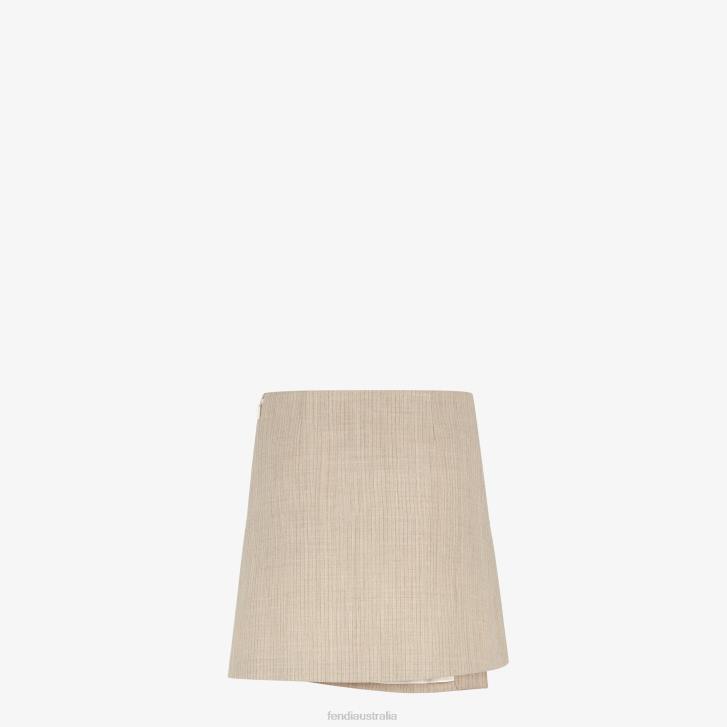 Women Apparel Fendi HP0B951 Flannel Skirt Beige