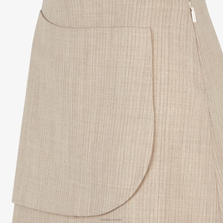 Women Apparel Fendi HP0B951 Flannel Skirt Beige