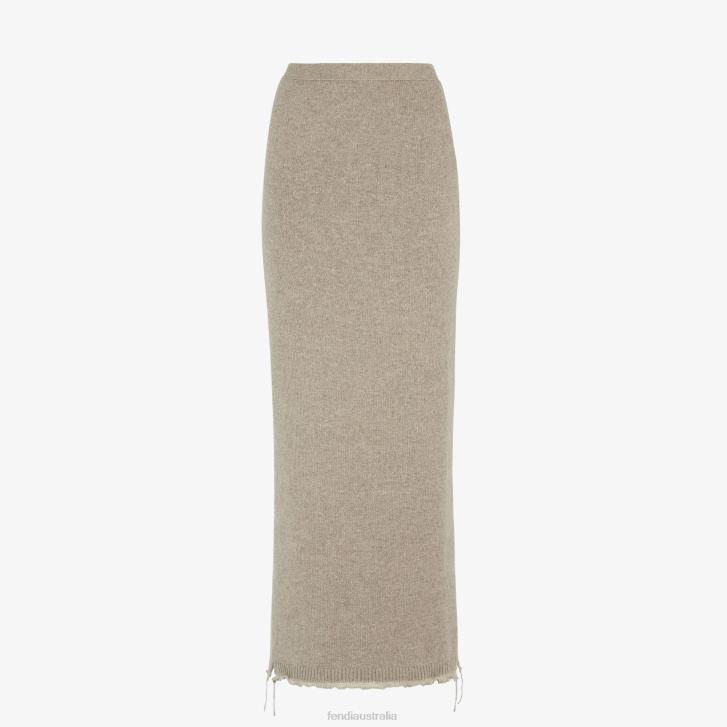 Women Apparel Fendi HP0B959 Cashmere Skirt Beige