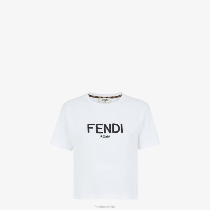 Women Apparel Fendi HP0B1112 Cotton T-Shirt White