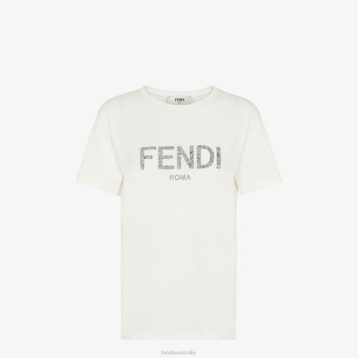 Women Apparel Fendi HP0B950 Jersey T-Shirt White