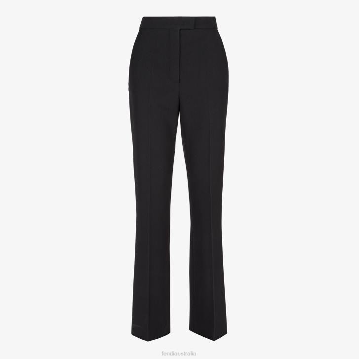 Women Apparel Fendi HP0B1008 Grain De Poudre Wool Pants Black