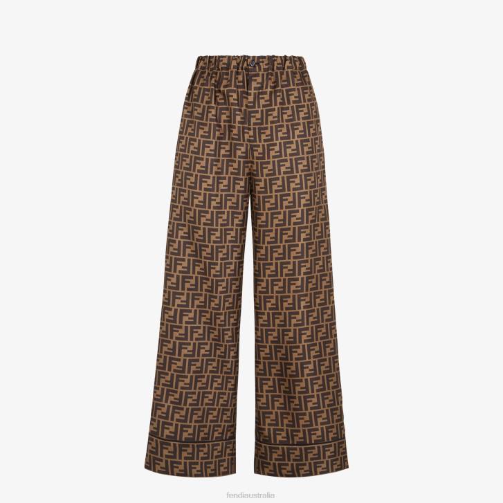 Women Apparel Fendi HP0B1077 Pants In Twill Brown