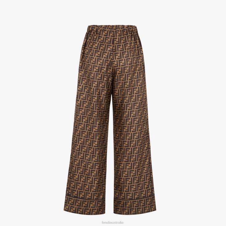 Women Apparel Fendi HP0B1077 Pants In Twill Brown