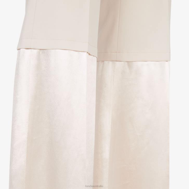 Women Apparel Fendi HP0B1083 Gabardine Pants Beige