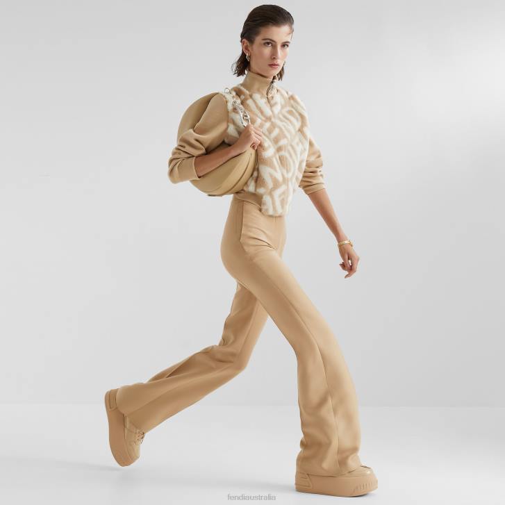 Women Apparel Fendi HP0B1086 Silk And Wool Pants Beige