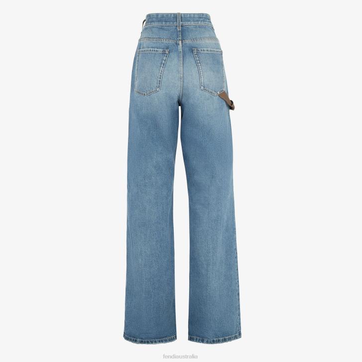 Women Apparel Fendi HP0B1095 Denim Pants Blue