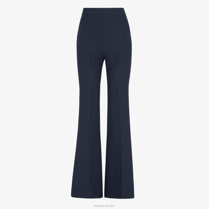 Women Apparel Fendi HP0B1154 Silk And Wool Pants Blue