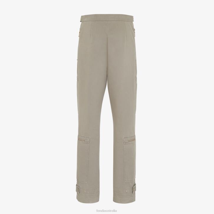 Women Apparel Fendi HP0B1191 Dove Drill Pants Beige