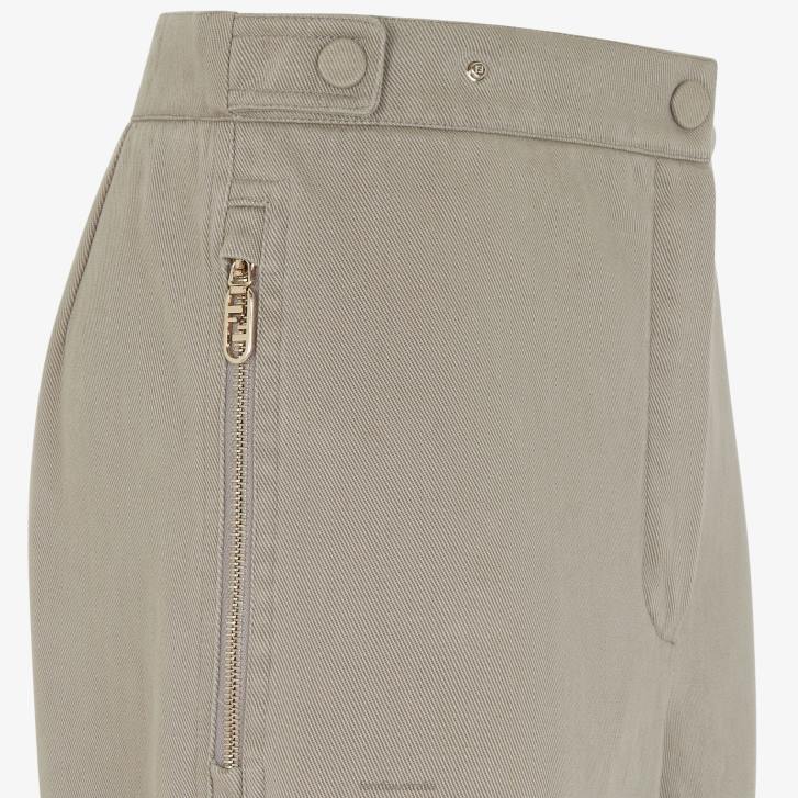 Women Apparel Fendi HP0B1191 Dove Drill Pants Beige