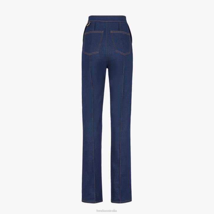 Women Apparel Fendi HP0B1196 Denim Pants Blue