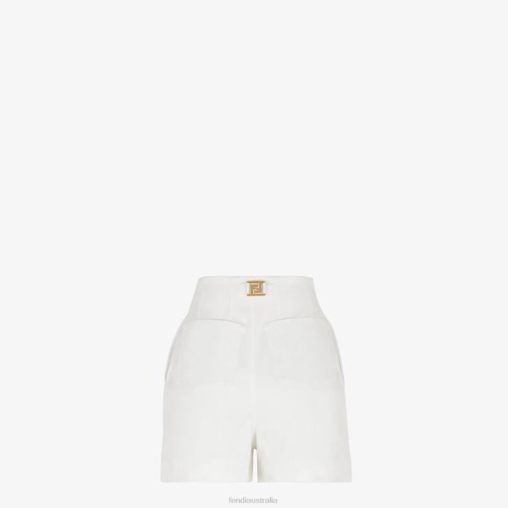 Women Apparel Fendi HP0B1229 Denim Shorts White