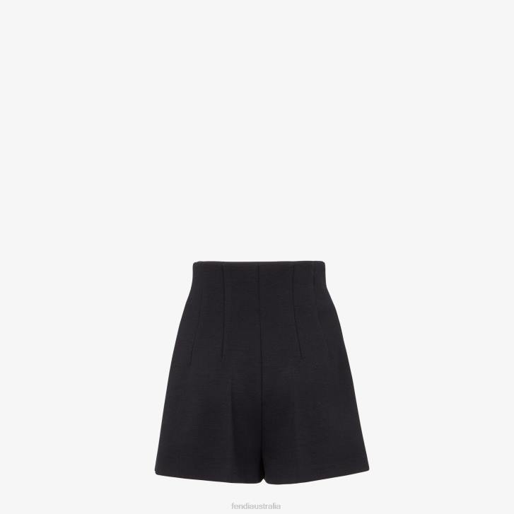 Women Apparel Fendi HP0B1243 Pique Shorts Black