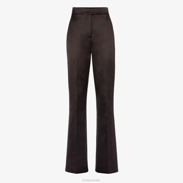 Women Apparel Fendi HP0B998 Duchess Satin Pants Brown