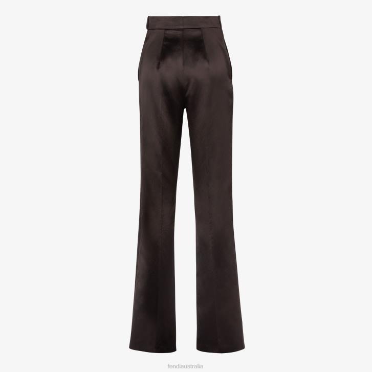 Women Apparel Fendi HP0B998 Duchess Satin Pants Brown